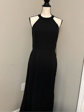 Betsey Johnson Black Halter Maxi Dress
